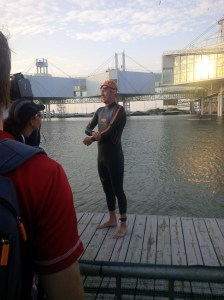 Simon Whitfield gearing up for the swim!